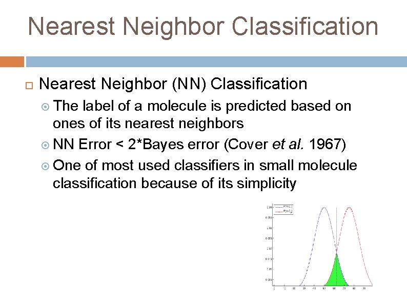 Nearest Neighbor Classification Nearest Neighbor (NN) Classification The label of a molecule is predicted Nearest Neighbor Classification Nearest Neighbor (NN) Classification The label of a molecule is predicted