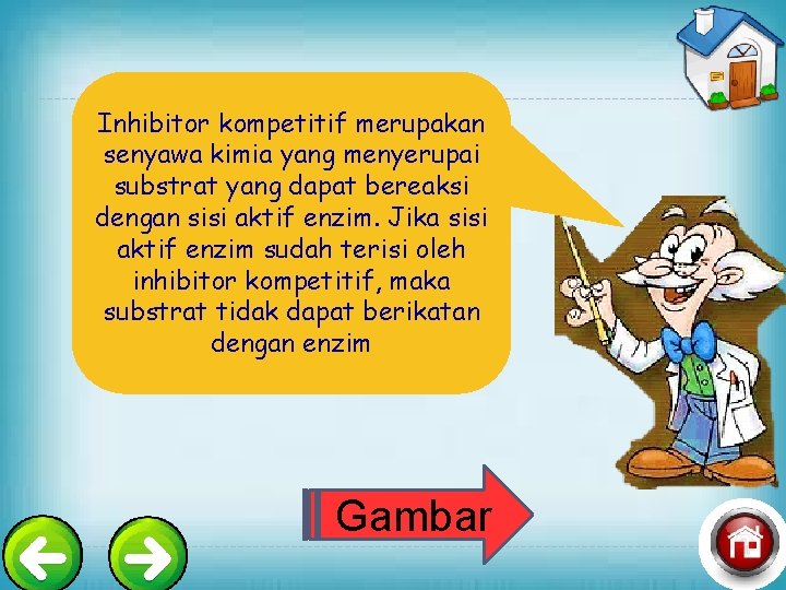 Inhibitor kompetitif merupakan senyawa kimia yang menyerupai substrat yang dapat bereaksi dengan sisi aktif
