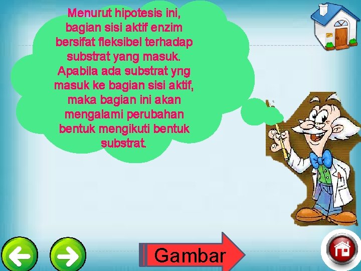 Menurut hipotesis ini, bagian sisi aktif enzim bersifat fleksibel terhadap substrat yang masuk. Apabila