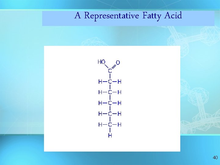 A Representative Fatty Acid 40 A Representative Fatty Acid 40