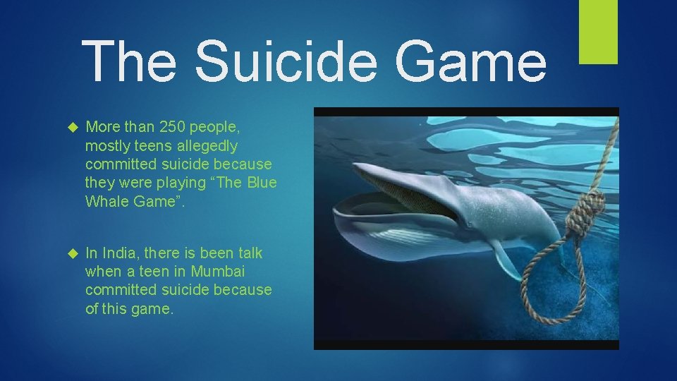 The Suicide Game More than 250 people, mostly teens allegedly committed suicide because they