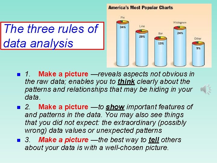 The three rules of data analysis n n n 1. Make a picture —reveals The three rules of data analysis n n n 1. Make a picture —reveals