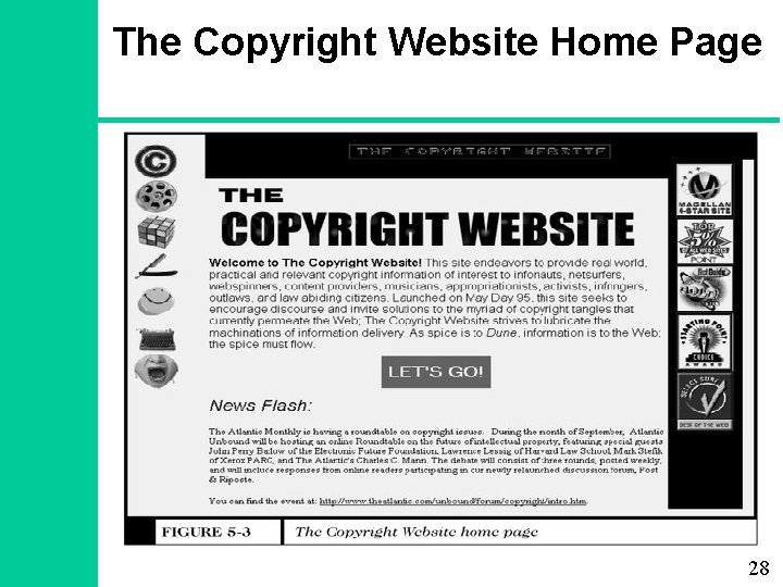 The Copyright Website Home Page 28 