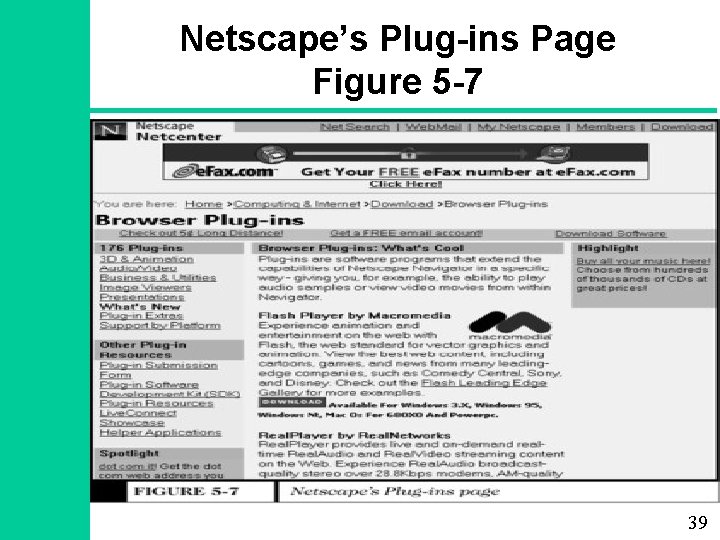 Netscape’s Plug-ins Page Figure 5 -7 39 