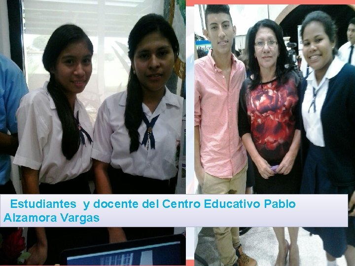 Estudiantes y docente del Centro Educativo Pablo Alzamora Vargas 