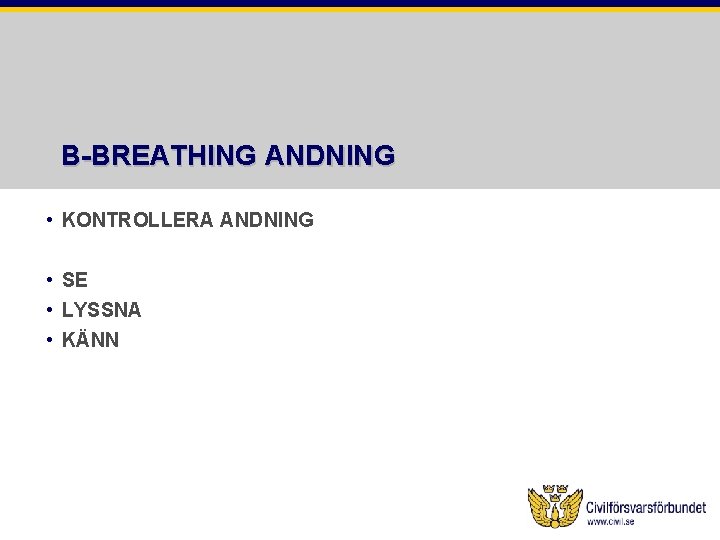 B-BREATHING ANDNING • KONTROLLERA ANDNING • SE • LYSSNA • KÄNN 