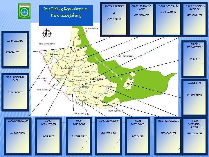 Peta Bidang Kepemimpinan Kecamatan Jabung DESA JABUNG K DESA SLAMPARREJO DESA ARGOSARI DESA GADINGKEMBAR