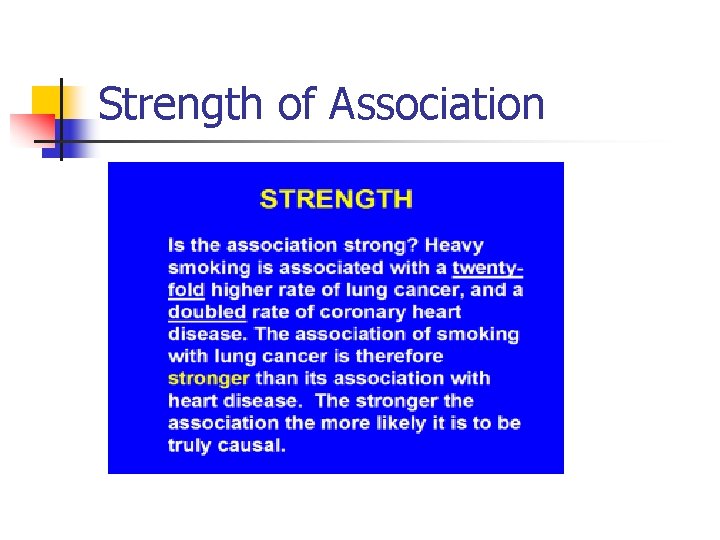 Strength of Association 