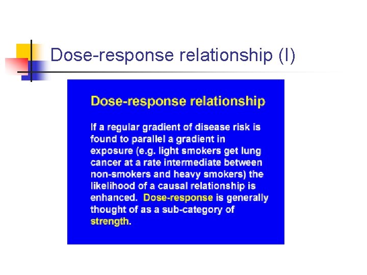 Dose-response relationship (I) 