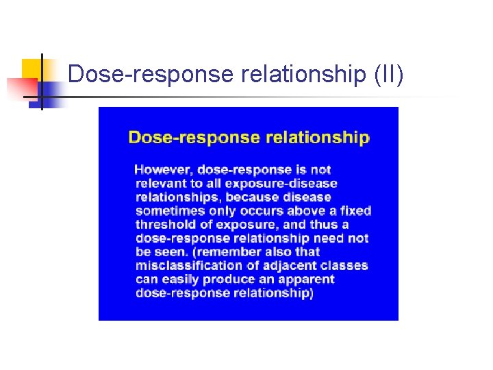 Dose-response relationship (II) 