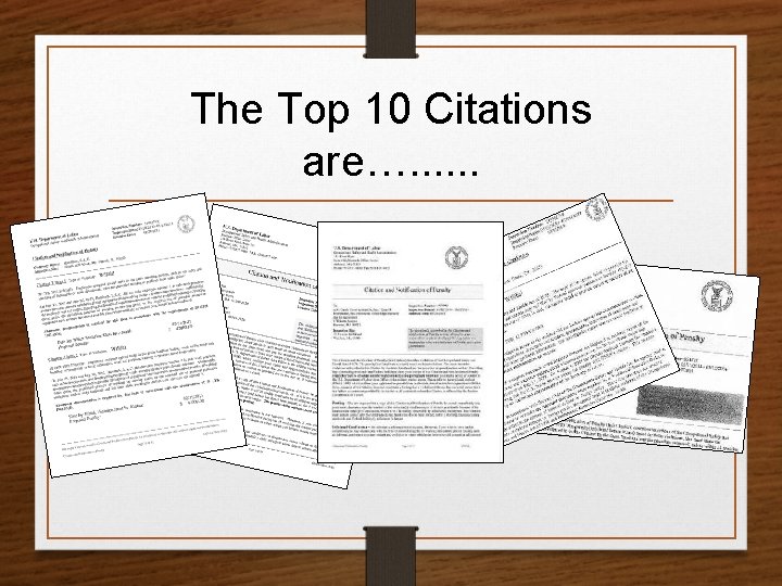 The Top 10 Citations are…. . . 