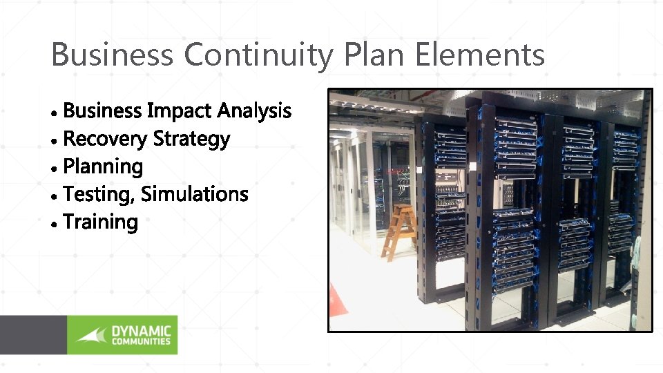 Business Continuity Plan Elements 