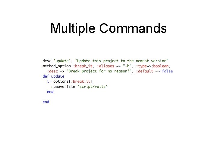 Multiple Commands 