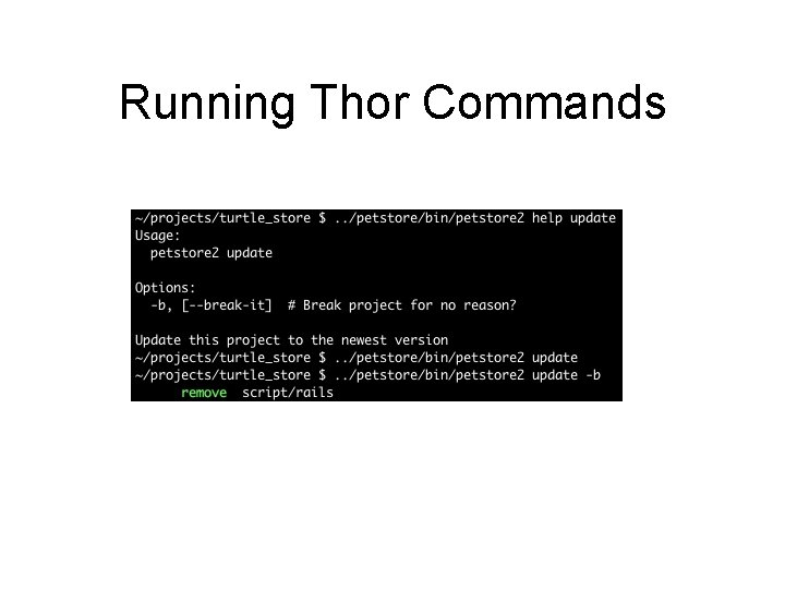 Running Thor Commands 
