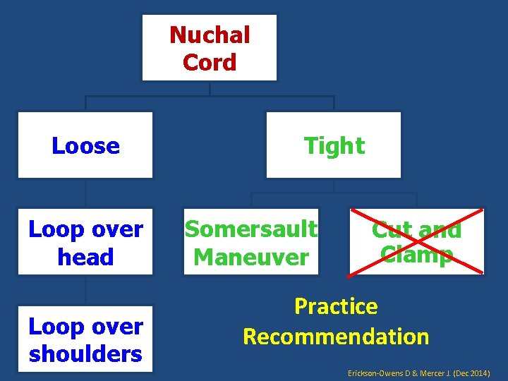 Nuchal Cord Loose Loop over head Loop over shoulders Tight Somersault Maneuver Cut and
