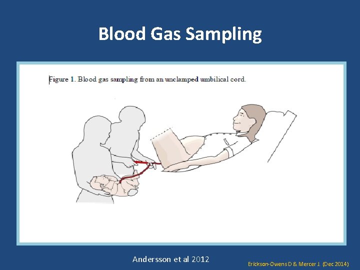Blood Gas Sampling Andersson et al 2012 Erickson-Owens D & Mercer J. (Dec 2014)