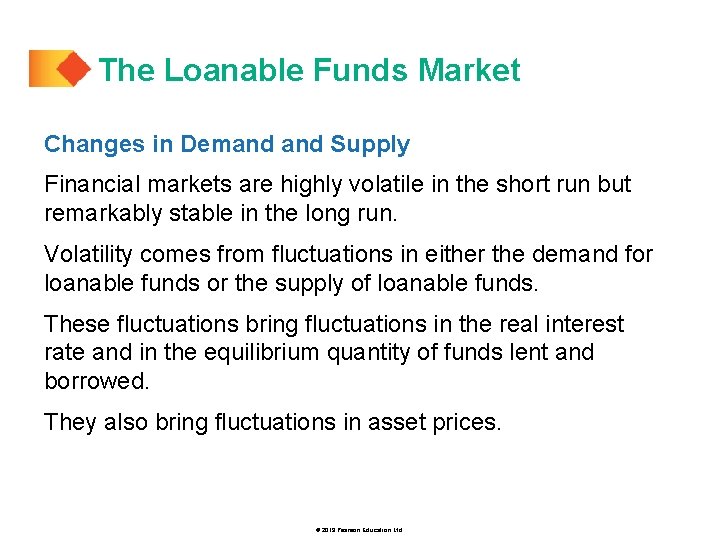 The Loanable Funds Market Changes in Demand Supply Financial markets are highly volatile in