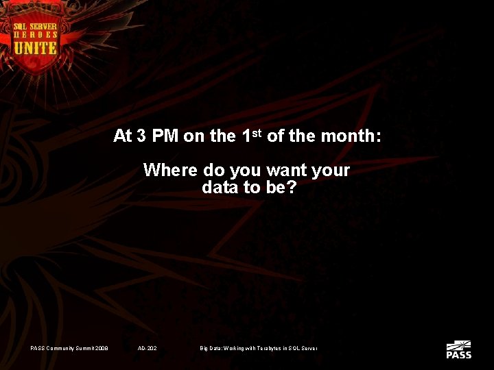 At 3 PM on the 1 st of the month: Where do you want