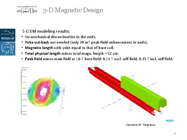 3 -D Magnetic Design 3 -D EM modeling results: • • • No mechanical