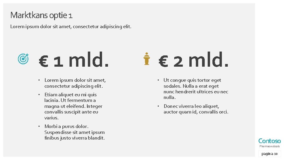 Marktkans optie 1 Lorem ipsum dolor sit amet, consectetur adipiscing elit. € 1 mld.