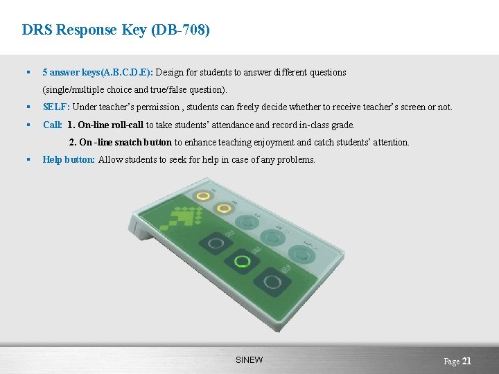 DRS Response Key (DB-708) § 5 answer keys(A. B. C. D. E): Design for