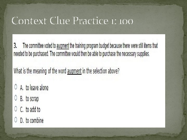 Context Clue Practice 1: 100 