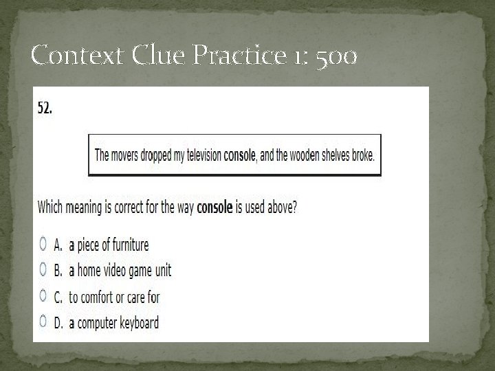 Context Clue Practice 1: 500 