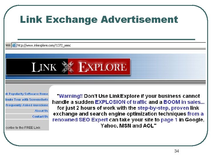 Link Exchange Advertisement 34 