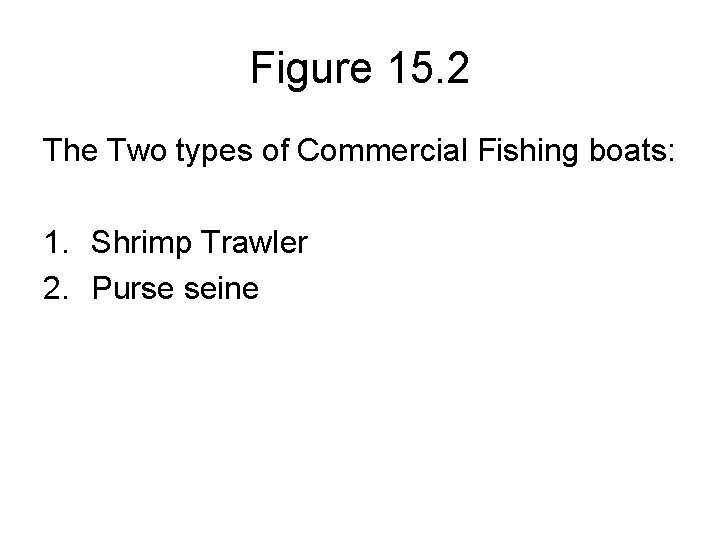 Figure 15. 2 The Two types of Commercial Fishing boats: 1. Shrimp Trawler 2.