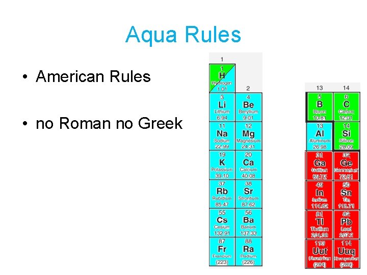 Aqua Rules • American Rules • no Roman no Greek 