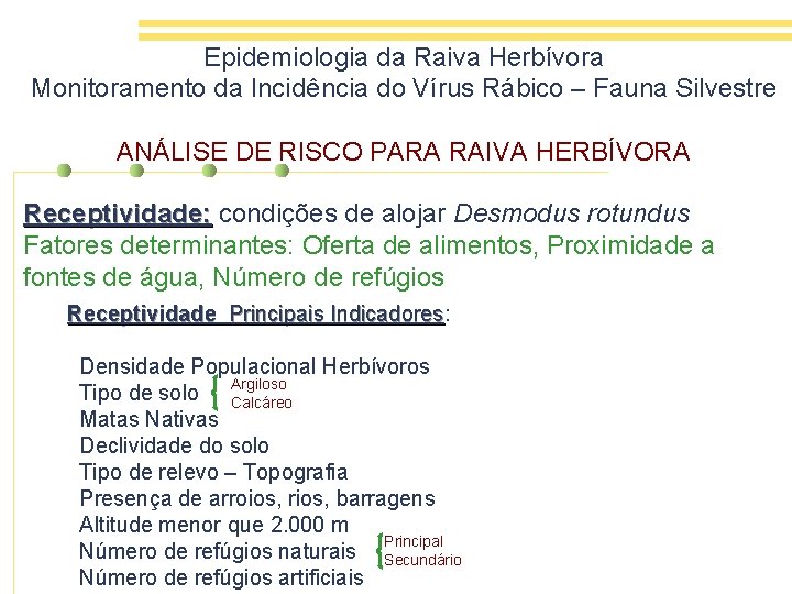 Epidemiologia da Raiva Herbívora Monitoramento da Incidência do Vírus Rábico – Fauna Silvestre ANÁLISE