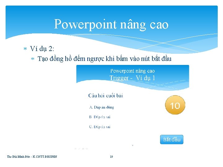 Powerpoint nâng cao Ví dụ 2: Tạo đồng hồ đếm ngược khi bấm vào