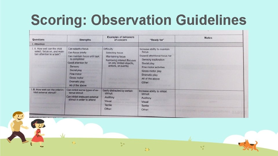 Scoring: Observation Guidelines 