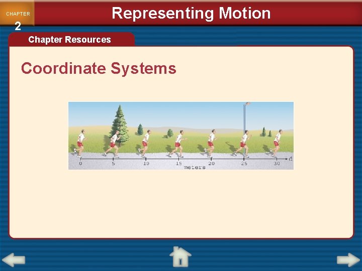 CHAPTER 2 Representing Motion Chapter Resources Coordinate Systems 