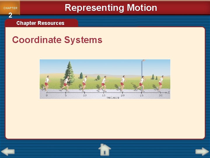 CHAPTER 2 Representing Motion Chapter Resources Coordinate Systems CHAPTER 2 Representing Motion Chapter Resources Coordinate Systems