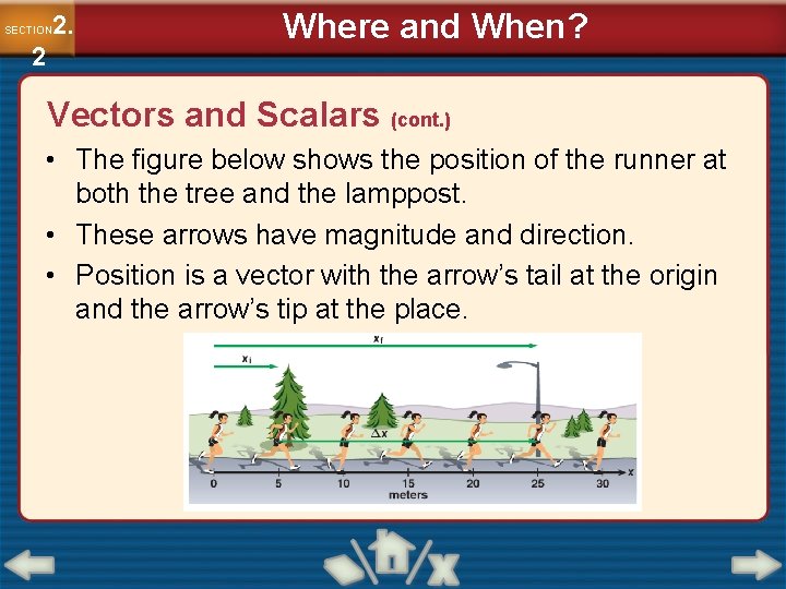 2. SECTION 2 Where and When? Vectors and Scalars (cont. ) • The figure 2. SECTION 2 Where and When? Vectors and Scalars (cont. ) • The figure