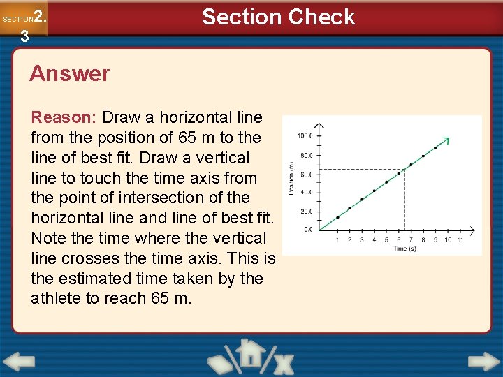 2. SECTION 3 Section Check Answer Reason: Draw a horizontal line from the position 2. SECTION 3 Section Check Answer Reason: Draw a horizontal line from the position