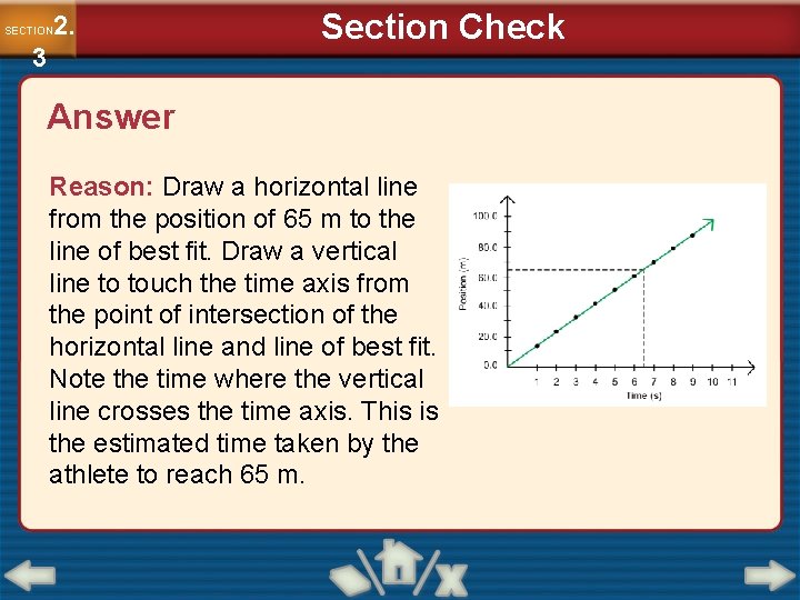 2. SECTION 3 Section Check Answer Reason: Draw a horizontal line from the position