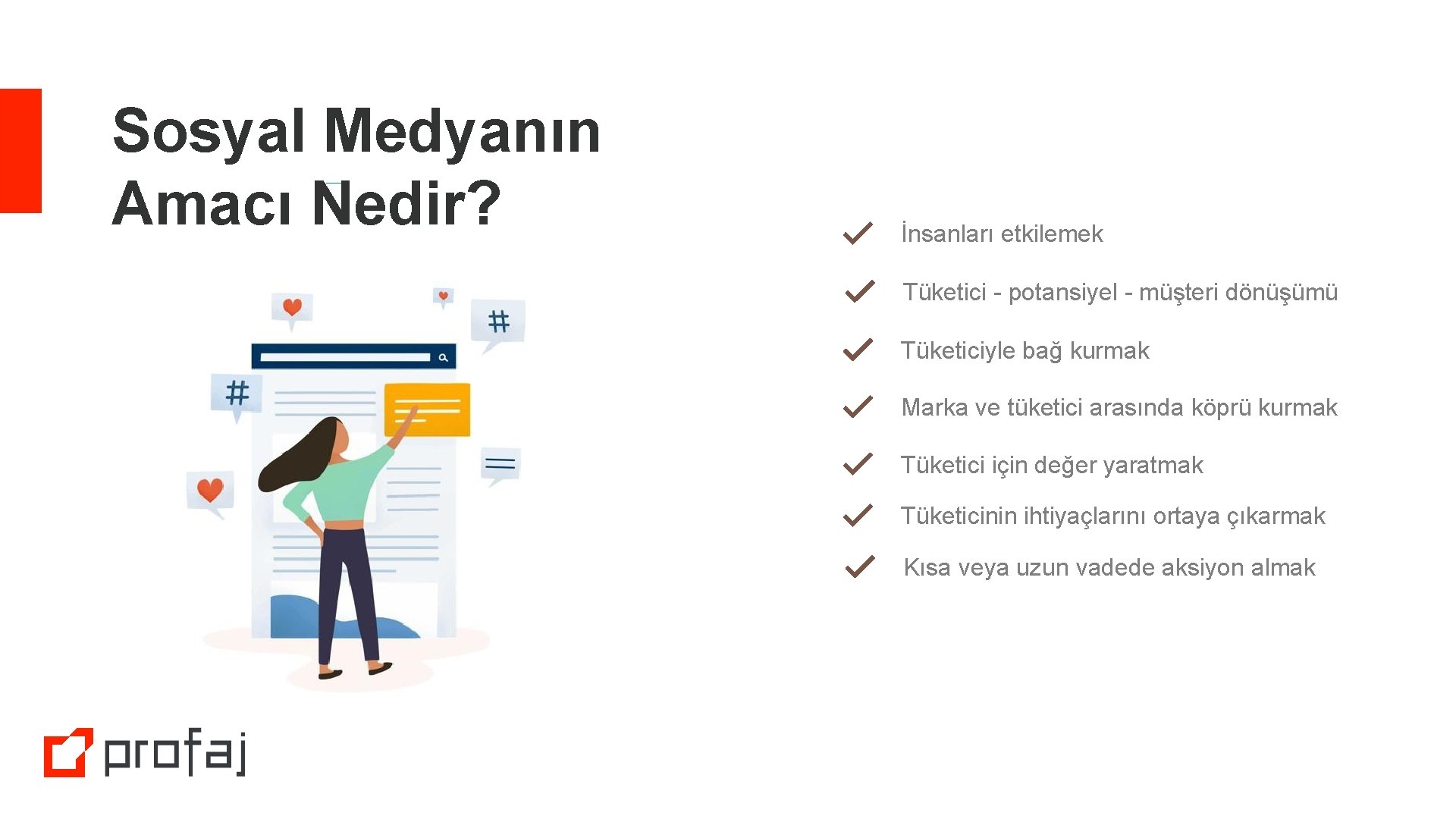 Sosyal Medyanın Amacı Nedir? İnsanları etkilemek Tüketici - potansiyel - müşteri dönüşümü Tüketiciyle bağ