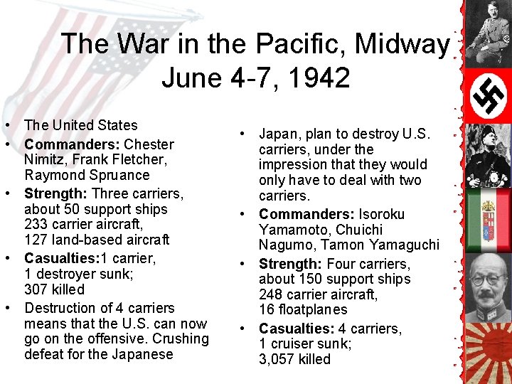 The War in the Pacific, Midway June 4 -7, 1942 • The United States The War in the Pacific, Midway June 4 -7, 1942 • The United States