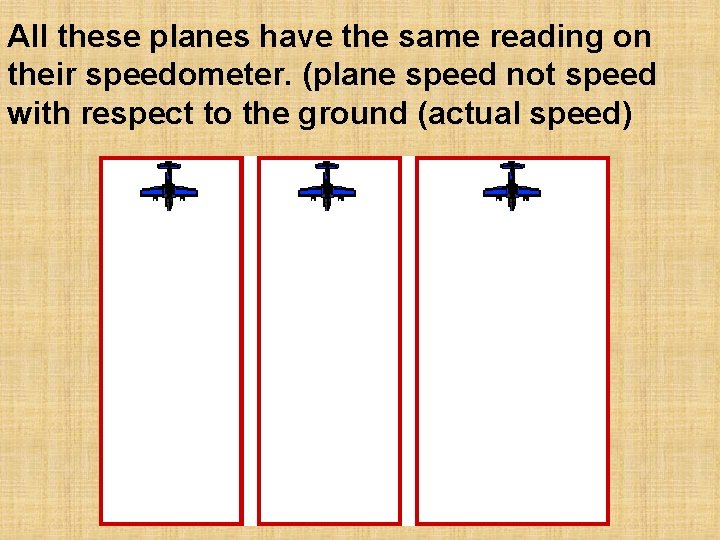 All these planes have the same reading on their speedometer. (plane speed not speed All these planes have the same reading on their speedometer. (plane speed not speed