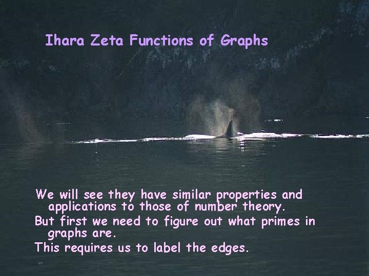 Ihara Zeta Functions of Graphs We will see they have similar properties and applications