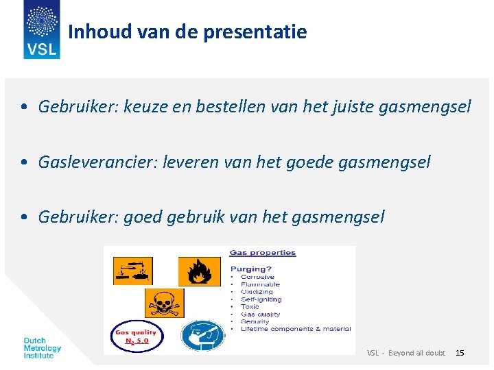 Inhoud van de presentatie • Gebruiker: keuze en bestellen van het juiste gasmengsel •