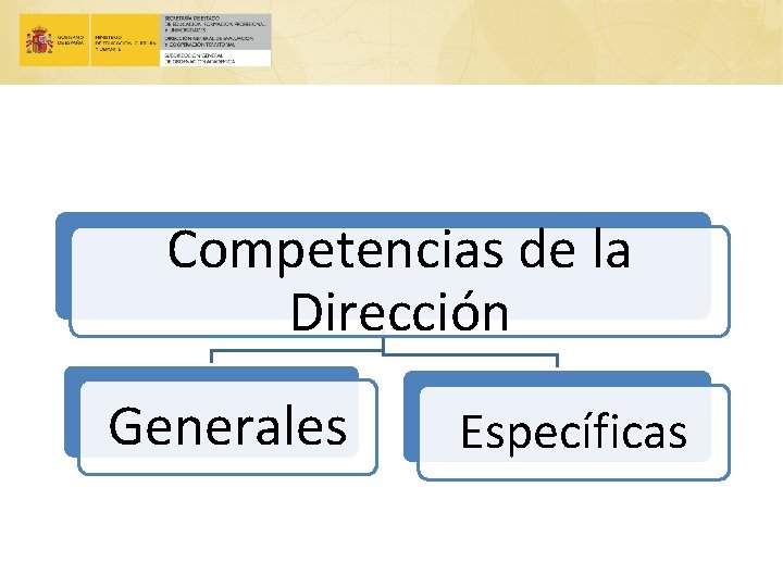 Competencias de la Dirección Generales Específicas 