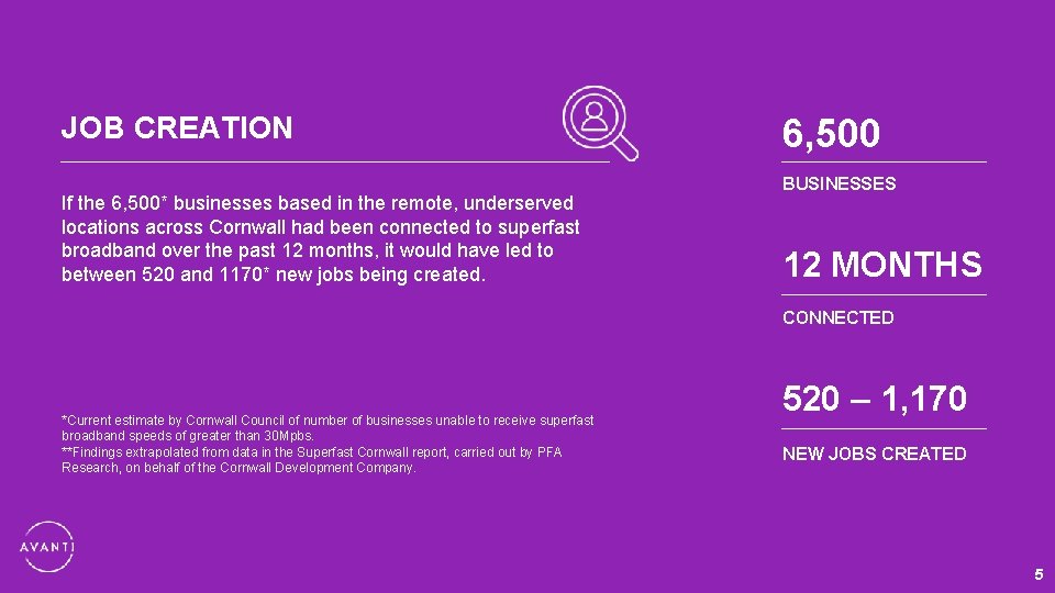 JOB CREATION If the 6, 500* businesses based in the remote, underserved locations across