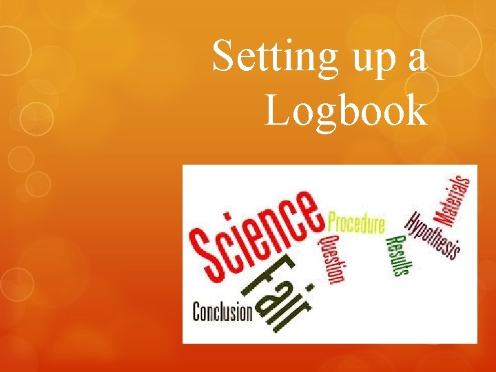 Setting up a Logbook 