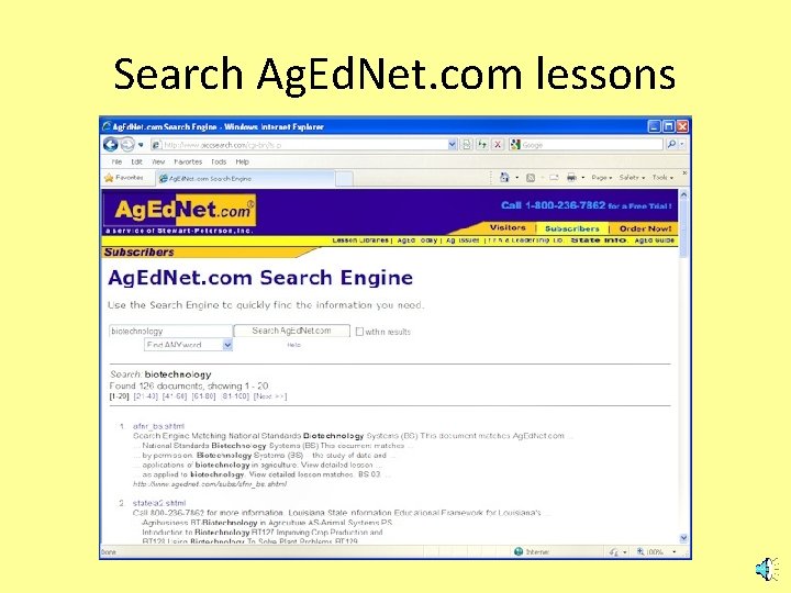 Search Ag. Ed. Net. com lessons 
