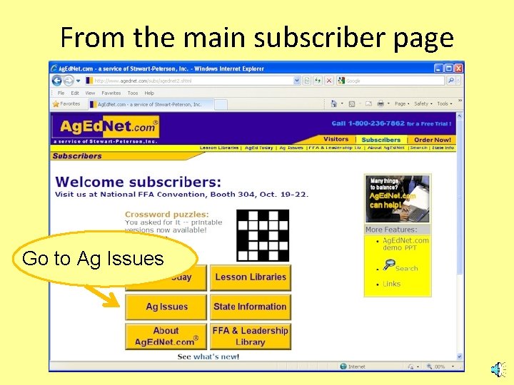 From the main subscriber page Go to Ag Issues 