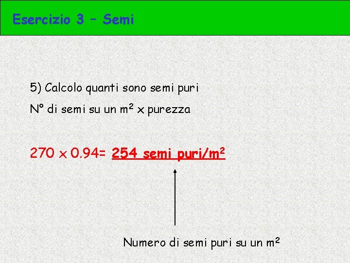 Esercizio 3 – Semi 5) Calcolo quanti sono semi puri N° di semi su