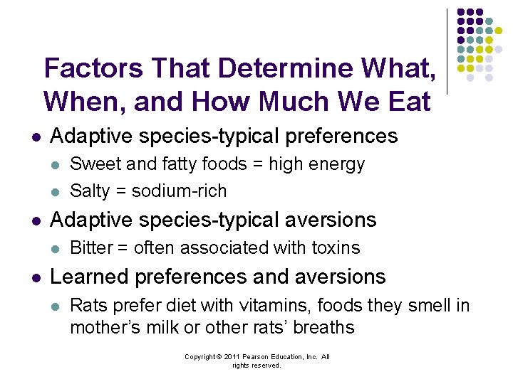 Factors That Determine What, When, and How Much We Eat l Adaptive species-typical preferences